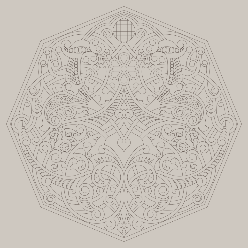 Ibn Tulun Floral Pattern Outline